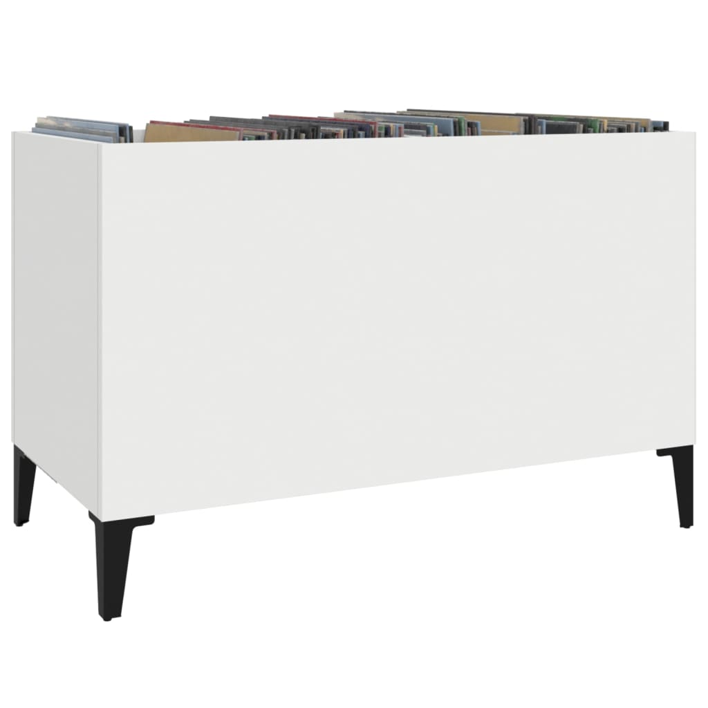 Record Cabinet White 74.5x38x48 cm Engineered Wood